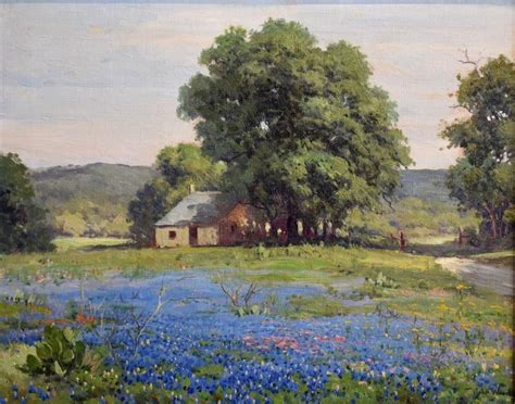 Robert Wood - "Texas Bluebonnets" Hill Country Lanscape, Painting For ...