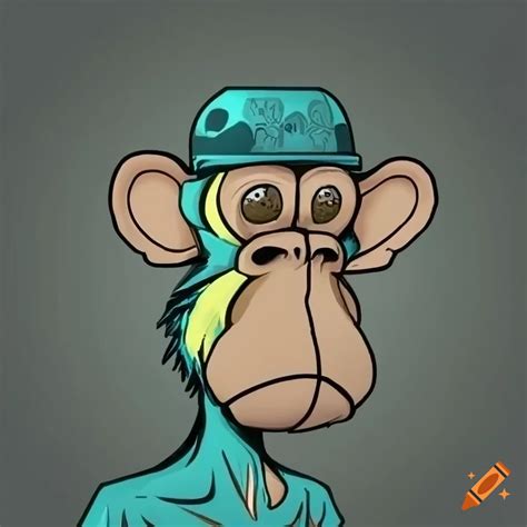 Gold nft monkey artwork of a bored ape