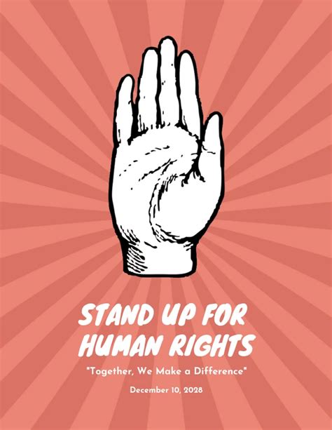 Brown Modern Illustration Stand Up For Human Rights Poster - Venngage