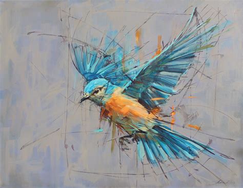 Eastern Bluebird. oils 93cm by 73cm. jamel akib www.jamelakib.com | Art painting, Birds painting ...