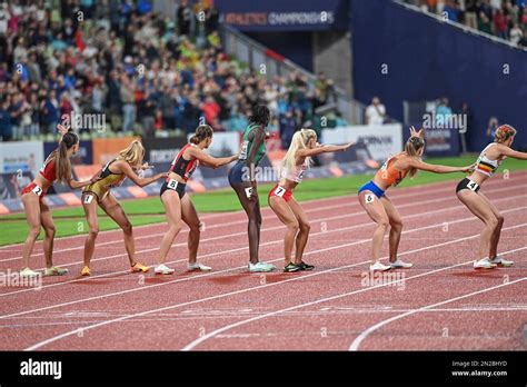 4x400 relay race women. European Championships Munich 2022 Stock Photo - Alamy