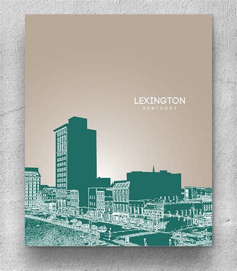 Lexington KY Skyline Poster / Home Office or Nursery Pop Art Print ...