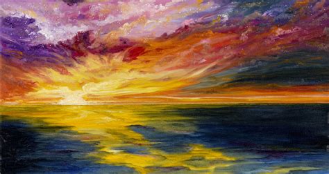 Acrylic Painting Ocean Sunset at PaintingValley.com | Explore ...