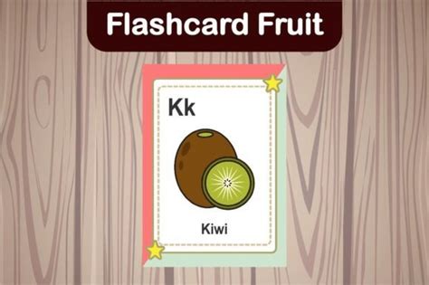 Flashcard Fruit - Kiwi Graphic by VeniaStudio · Creative Fabrica