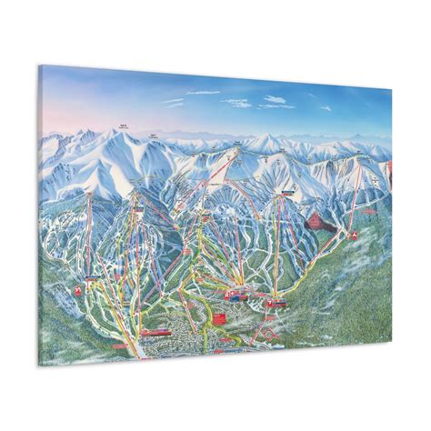 Breckenridge CO Trail Map Canvas Poster Breck Colorado Ski Resort - Etsy