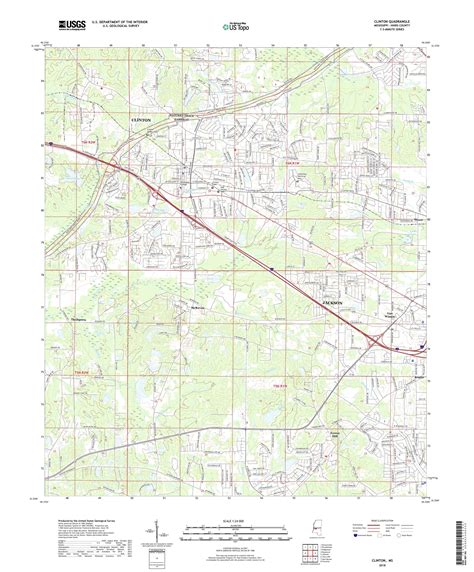 MyTopo Clinton, Mississippi USGS Quad Topo Map