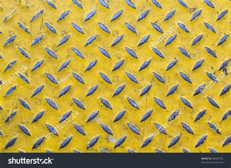 Diamond Steel Plate With Yellow Background Stock Photo 58695730 : Shutterstock