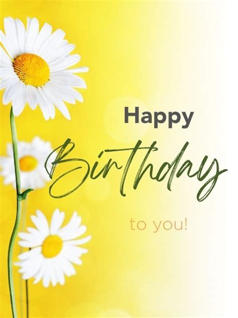 Happy Birthday Images flowers for her yellow color | Happy birthday ...