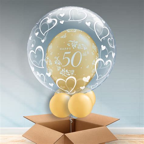 Personalised Anniversary Balloons - 50th Hearts | Party Save Smile