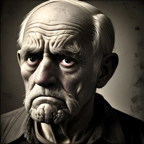 a sad old man face darknees - Arthub.ai