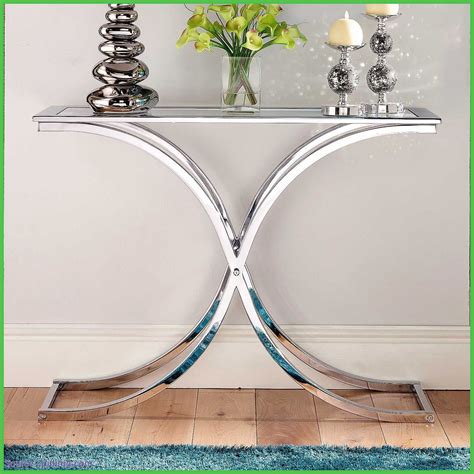 Glass And Chrome Console Table | Foter