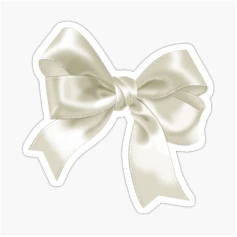 "White Coquette Ribbon Bow" Sticker for Sale by str4wberryfae | Redbubble