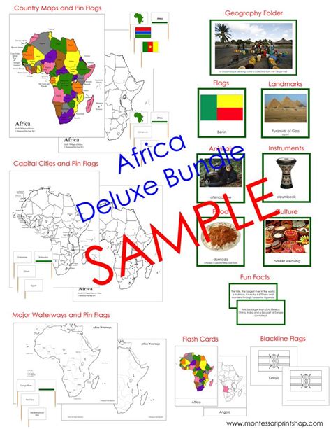 Africa Deluxe Continent Box: Printable Montessori Geography Materials ...