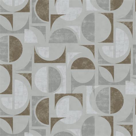 Fine Decor Seville Metallic Circles Grey & Gold Geometric Wallpaper ...