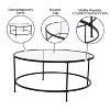 Flash Furniture Astoria Collection Round Coffee Table - Modern Clear Glass Coffee Table With ...