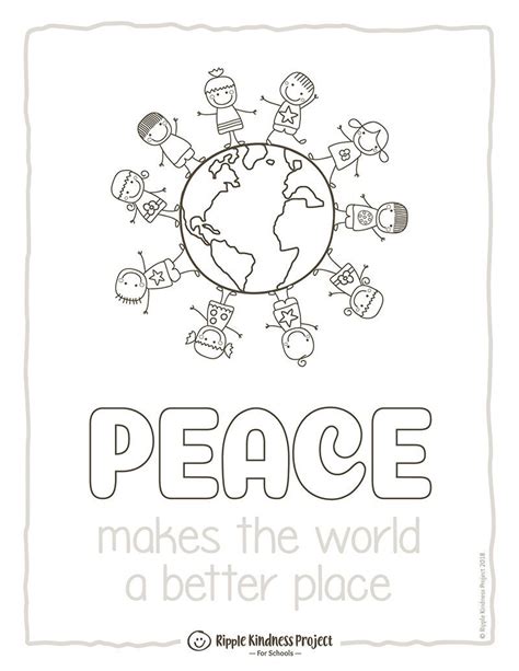 Coloring Pages Drawing World Peace Day - kidsworksheetfun