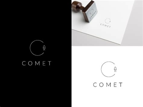 the logo for comet is shown on top of a black and white business card ...