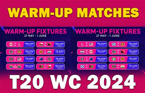 ICC T20 World Cup 2024 warm-up matches schedule, venues, date