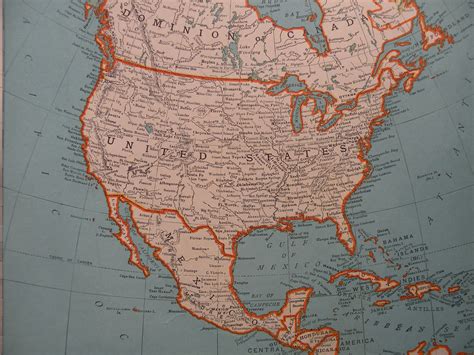 Vintage Map of America Antique Map of USA Home Office Art | Etsy