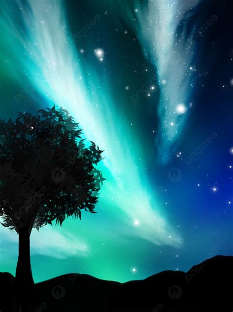 Pure Original Hand Painted Aurora Sky Starry Background Wallpaper Image ...