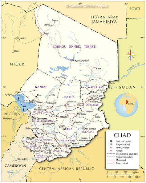 Chad Map and Chad Satellite Images