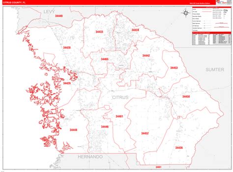 Citrus County Fl Wall Map Color Cast Style By Marketmaps | Images and ...
