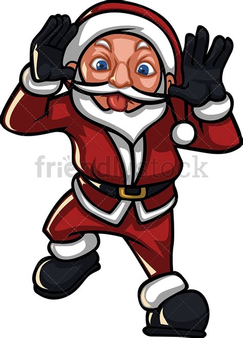 Santa Claus Mocking Someone Cartoon Clipart Vector - FriendlyStock