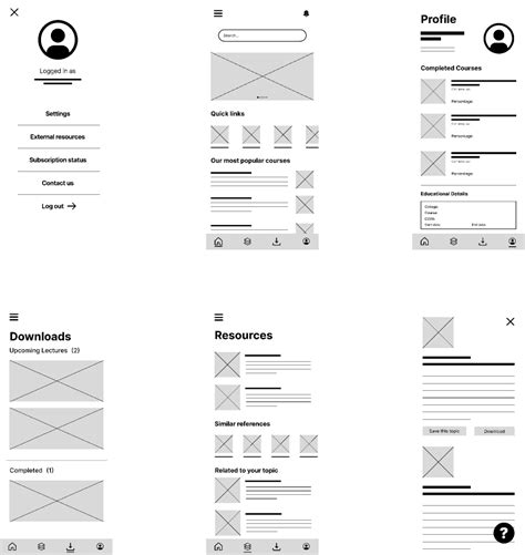 Learning app Wireframes & Prototyping | Figma