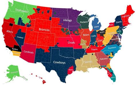 Favorite teams by state | Nfl fans