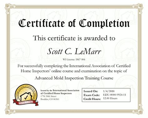 Certifications | Milwaukee Mold Inspector