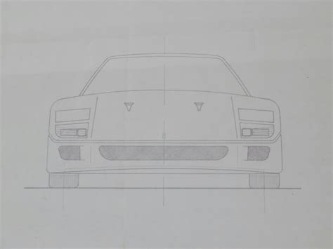 FERRARI F40 FACTORY BLUEPRINT FRAMED