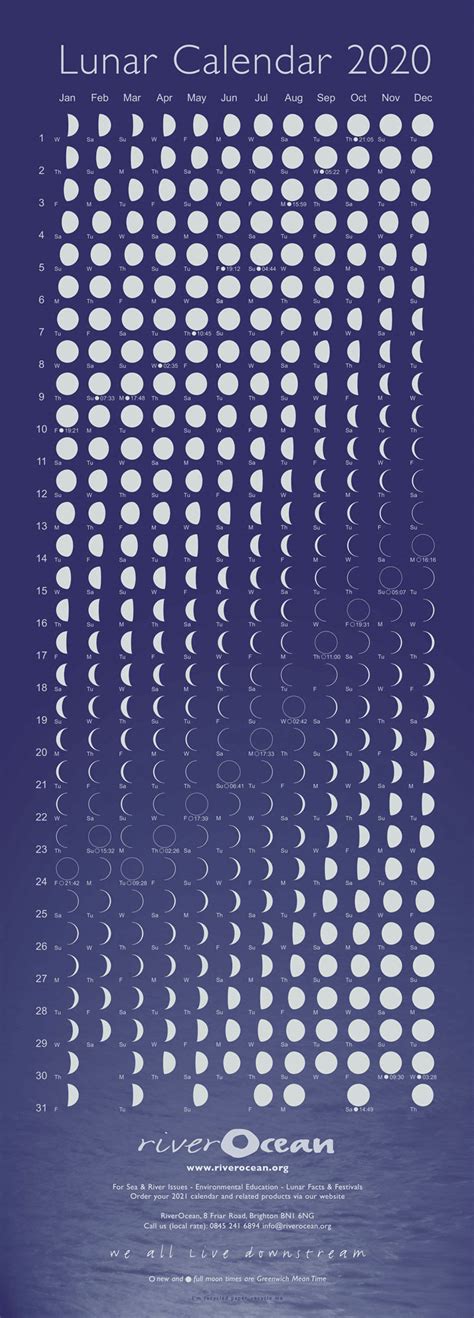 Lunar Calendar 2020 – riverOcean