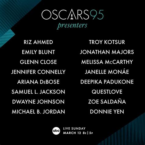 The Academy Unveils The List Of Presenters At Oscars Awards 2023 ...