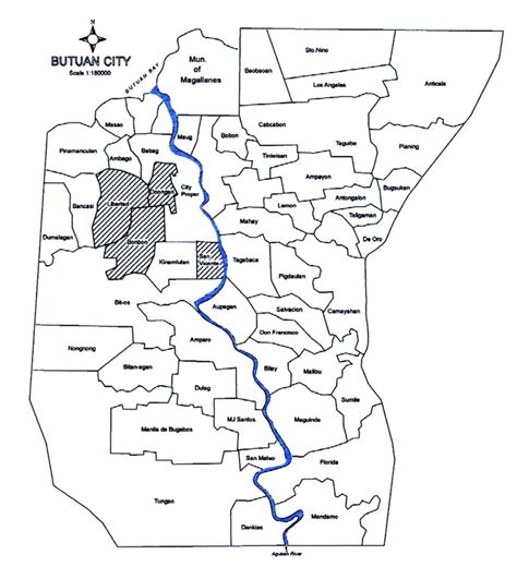 Map of Butuan Showing the Archaeological Sites (shaded area) | Download ...