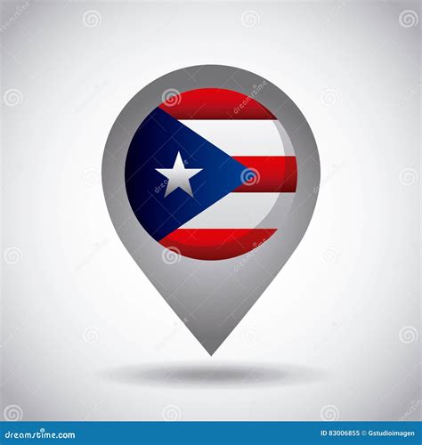 Puerto rico flag pin stock illustration. Illustration of icon - 83006855