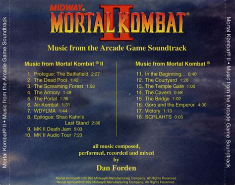 Mortal Kombat II: Music from the Arcade Game Soundtrack | Mortal Kombat Wiki | Fandom