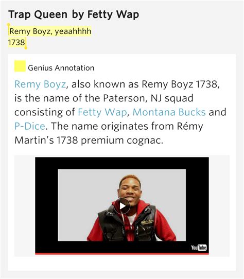 Remy Boyz, yeaahhhh / 1738 – Trap Queen Lyrics Meaning