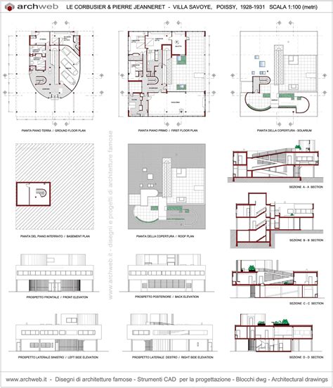 villa savoye plan drawings Le Corbusier Architecture, Revit ...