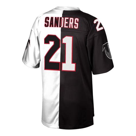 Atlanta Falcons Split Home and Away Deion Sanders Jersey-Black/White-P ...