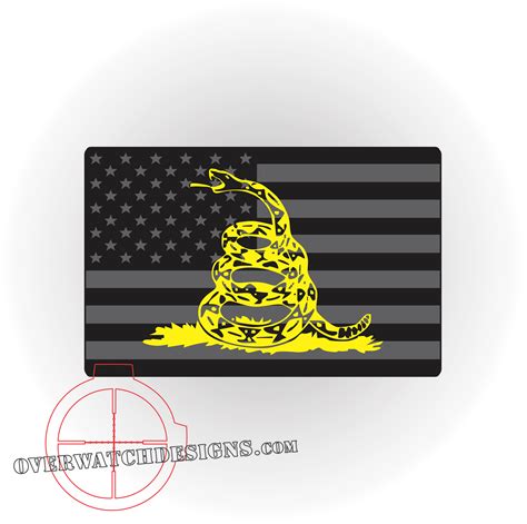 The Gadsden Flag Sticker with the American flag together as a decal!