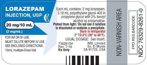 Lorazepam Injection - FDA prescribing information, side effects and uses