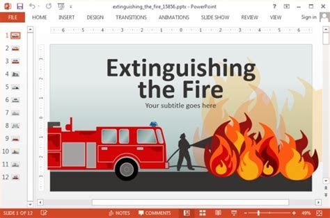 Animated Extinguishing Fire PowerPoint Templates