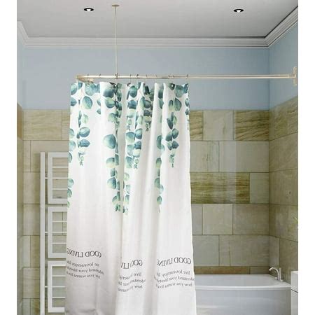 L Shaped Shower Curtain Rod, Bathroom Bathtub Corner Shower Curtain Rod ...