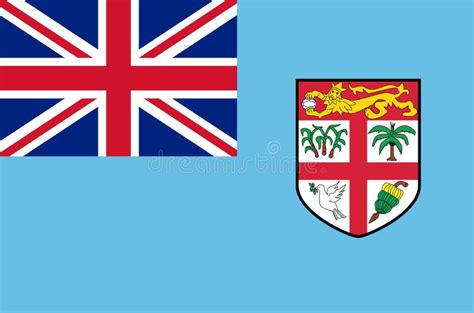 Fijian National Flag. Official Flag of Fiji Island Accurate Colors ...