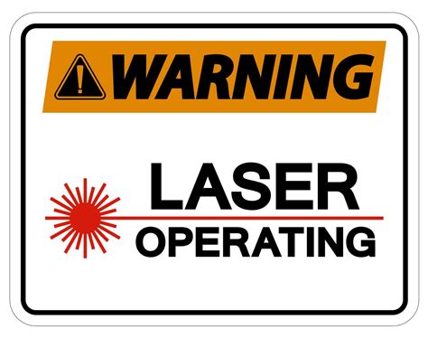 Warning Safety Sign Laser Operating On White Background 5437673 Vector ...