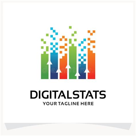 Digital Stats Logo Design Template Inspiration Stock Vector ...