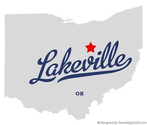 Map of Lakeville, OH, Ohio