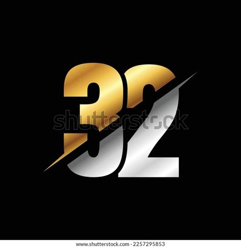 32 Number Luxury Logo Design Template Stock Vector (Royalty Free ...