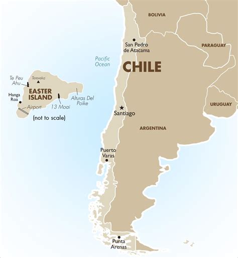 Map of Chile and easter island - Map of Chile including easter island (South America - Americas)