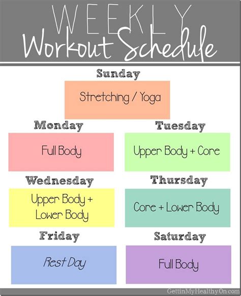 My New Weekly Workout Schedule | Weekly workout schedule, Weekly ...